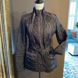 Women’s black coat.